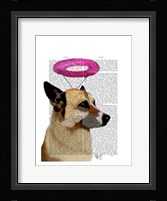 German Shepherd With Pink Halo Framed Print