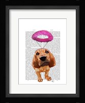 Bloodhound With Angelic Pink Halo Framed Print