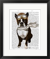 Boston Terrier Flying Ace Framed Print