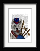 West Highland Terrier and Bagpipes Framed Print