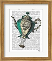Flying Teapot 1 Green and Yellow Fine Art Print