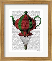 Flying Teapot 2 Red and Green Fine Art Print