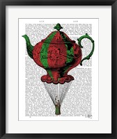 Flying Teapot 2 Red and Green Fine Art Print