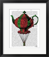 Flying Teapot 2 Red and Green Fine Art Print