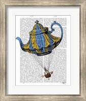 Flying Teapot 3 Blue and Yellow Fine Art Print