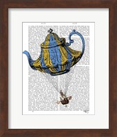 Flying Teapot 3 Blue and Yellow Fine Art Print