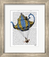 Flying Teapot 3 Blue and Yellow Fine Art Print
