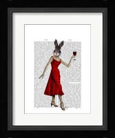 Rabbit in Red Dress Framed Print