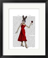 Rabbit in Red Dress Framed Print