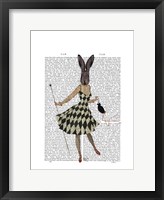 Rabbit in Black White Dress Framed Print