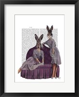 Rabbits in Purple Framed Print