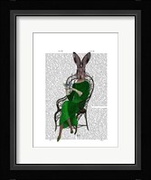 Lady Bella Rabbit Taking Tea Framed Print