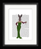Rabbit Green Dress Framed Print