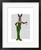 Rabbit Green Dress Framed Print