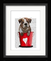Bulldog Bucket Of Love Red Framed Print