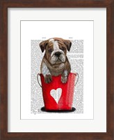 Bulldog Bucket Of Love Red Fine Art Print