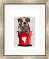 Bulldog Bucket Of Love Red Fine Art Print