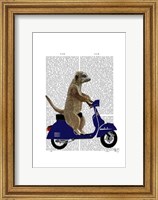 Meerkat on Dark Blue Moped Fine Art Print