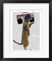 Meerkat with Boom Box Ghetto Blaster Framed Print