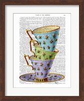 Stack Of Three Vintage Teacups Fine Art Print