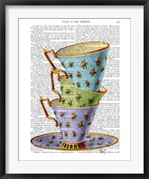 Stack Of Three Vintage Teacups Fine Art Print