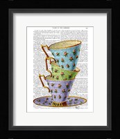 Stack Of Three Vintage Teacups Fine Art Print