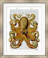 Vintage Yellow Octopus Front Fine Art Print