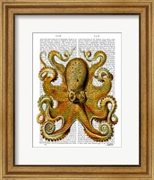 Vintage Yellow Octopus Front Fine Art Print