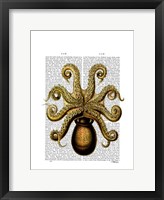 Vintage Yellow Octopus Underside Framed Print