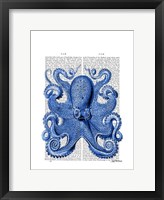 Vintage Blue Octopus 1  Front Fine Art Print
