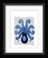 Vintage Blue Octopus 1 Underside Framed Print