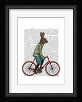 Rabbit On Bike Framed Print