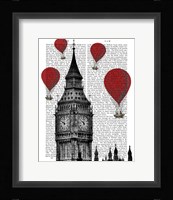 Big Ben and Red Hot Air Balloons Fine Art Print