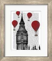 Big Ben and Red Hot Air Balloons Fine Art Print