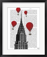 Chrysler Building and Red Hot Air Balloons Fine Art Print