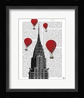 Chrysler Building and Red Hot Air Balloons Fine Art Print