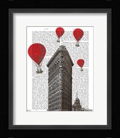 Flat Iron Building and Red Hot Air Balloons Fine Art Print