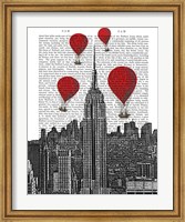 Empire State Building and Red Hot Air Balloons Fine Art Print