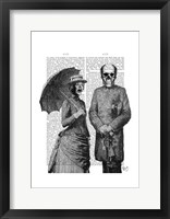 Screaming Woman and Skull Framed Print