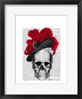 Skull with Red Hat Fine Art Print