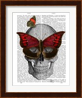 Pink Butterfly Mask Skull Fine Art Print