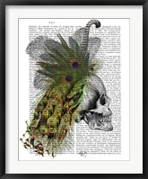 Skull With Feather Headress Fine Art Print