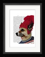 Dog in Ski Sweater Framed Print