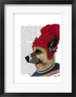 Dog in Ski Sweater Framed Print