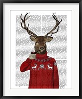 Deer in Ski Sweater Fine Art Print