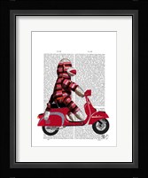 Sock Monkey on Moped Framed Print