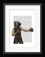 Boxing Bulldog Portrait Framed Print
