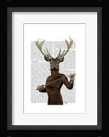 Fencing Deer Portrait Framed Print