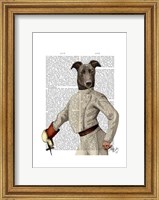 Greyhound Fencer in Cream Portrait Fine Art Print
