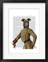 Greyhound Fencer Dark Portrait Fine Art Print